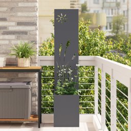 Ghiveci de Gradina cu Panou Decorativ Antracit 32 x 140 cm GartenMobel Dekor