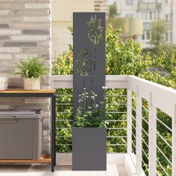 Ghiveci de Gradina cu Panou Decorativ Antracit 32 x 140 cm GartenMobel Dekor