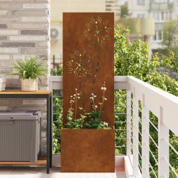Ghiveci de Gradina cu Panou Decorativ Ruginit 50 x 140 cm GartenMobel Dekor