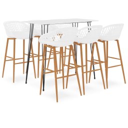 Set mobilier de bar, 7 piese, alb GartenMobel Dekor
