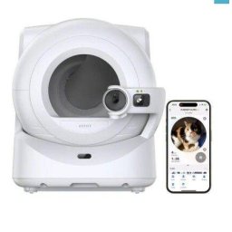 Litiera Automata pentru Pisici Petkit Purobot Ultra cu Camera AI-Powered Functie Autocuratare Wi-Fi Alb