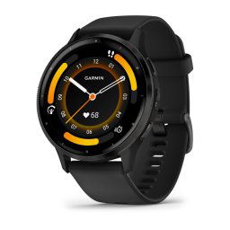 CeCeas smartwach Garmin Venu 3, display OLED, dimensiune 35.4 mm, capacitate baterie 302 mAh, autonomie baterie 336 ore, Rama gri ardezie din otel inoxidabil, carcasa neagra si curea din silicon