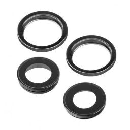 Piese si componente Geam Camera Spate Apple iPhone 13 mini / 13, Wide + UltraWide, cu Rama, Negru