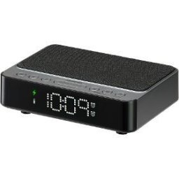 Radio cu ceas digital SRC 6800, Încărcător wireless 5W, Port USB, Alarmă dublă, Lumină de noapte LED, FM PLL, Negru