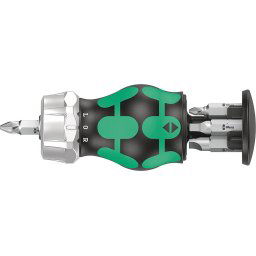 Wera Kraftform compact stubby magazine RA 1, socket wrench (black/green, 7 pieces, with ratchet function)