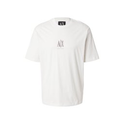 ARMANI EXCHANGE Tricou gri taupe / alb murdar