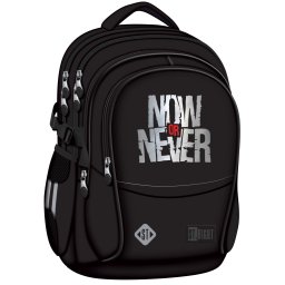 Ghiozdan scolar Majewski ST Right, BP01, Now or Never, 4 compartimente, 43 x 32 x 21 cm