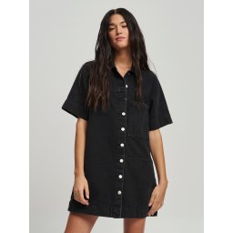 St MRLO Rochie 'DENIM SHIRT DRESS' negru
