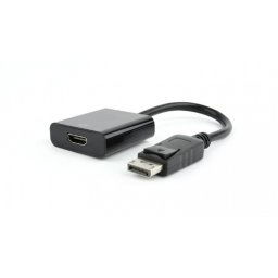 CABLU video GEMBIRD, adaptor DisplayPort (T) la HDMI (M), 10cm, rezolutie maxima Full HD (1920 x 1080) la 60Hz, negru, AB-DPM-HDMIF-002