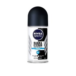 Nivea Deodorant Roll-on, Barbati, 50 ml, Invisible Black White Fresh