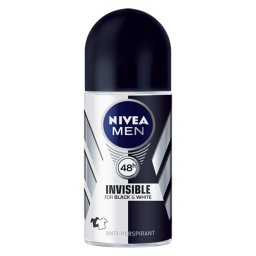 Nivea Deodorant Roll-on, Barbati, 50 ml, Invisible Black White
