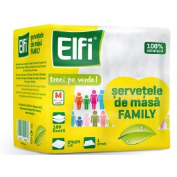 Elfi Servetele de masa, 1 strat, 100 buc, Family