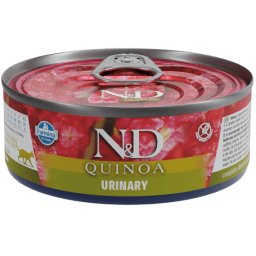 N&D Cat Quinoa Urinary - Conservă pentru prevenirea problemelor tractului urinar la pisicile adulte (24 x 80 g) 1920 g
