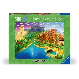Ravensburger - Puzzle lumea Minecraft 500 piese