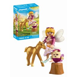 Playmobil - Jucarie de rol Pui de unicorn auriu si zana