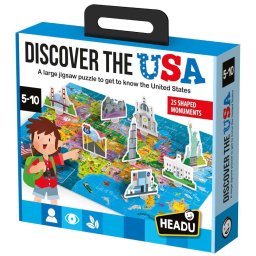 Headu - Puzzle descoperiti Statele Unite ale Americii cu 25 de monumente 3D