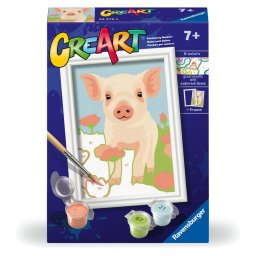 Ravensburger - CreArt pictura pe numere pentru copii porcusor dragut