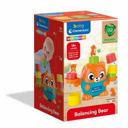 Clementoni - Montessori ursulet de echilibru pentru dezvoltarea senzoriala cognitiva si psihomotorie
