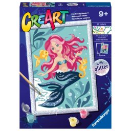 Ravensburger - CreArt pictura pe numere pentru copii cu sclipici sirena