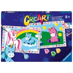Ravensburger - CreArt pictura pe numere pentru copii 2 sabloane unicorni veseli