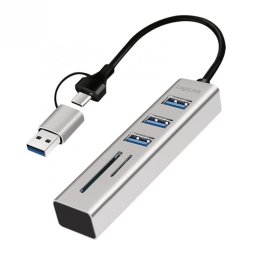 HUB USB 3.2 type C/USB-A la 3 x USB-A + SD/microSD, Logilink UA0445