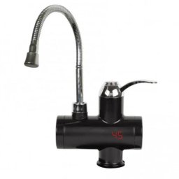 Robinet electric Rosberg R57100BFW, display, 60 C, pentru blat, negru