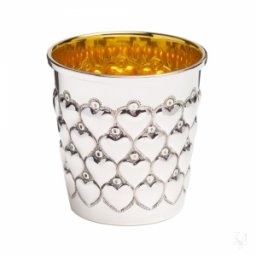 CUORE Pahar argint masiv placat cu aur cca 240 ml