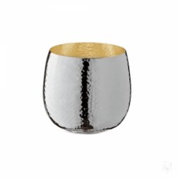 WINE Pahar argint masiv "hammered" placat aur 330 ml