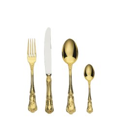 BAROCCO Schiavon Set tacamuri Argint masiv 24 piese Placate integral Aur 24K