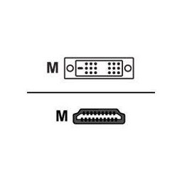 Sharkoon HDMI - DVI-D (18+1) - 1m - cable adapter - black
