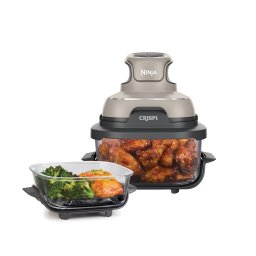 Airfryer portabil CRISPi 4 în 1 FN101, 1700W, 3.8L/1.4L, recipient sticlă, crem Ninja