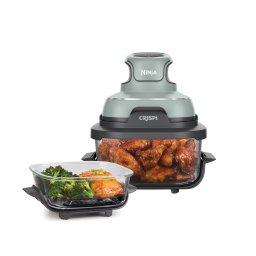 Airfryer portabil CRISPi 4 în 1 FN101, 1700W, 3.8L/1.4L, recipient sticlă, verde Ninja