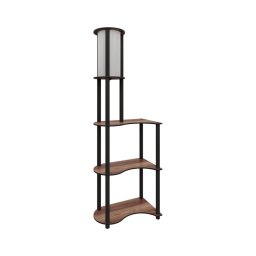Lampadar cu rafturi 1xE27/40W/230V 140 cm negru/maro