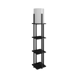 Lampadar cu rafturi NORA 1xE27/40W/230V negru