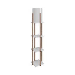 Lampadar cu rafturi NORA 1xE27/40W/230V maro/alb