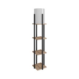 Lampadar cu rafturi NORA 1xE27/40W/230V negru/maro