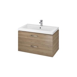 Cersanit S801-154-DSM - Dulap de baie suspendat cu lavoar LARA 80 cm nuc