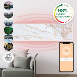 Klarstein Wonderwall Air Art Smart, încălzitor cu infraroșu, 120 x 30 cm, 350 W, aplicație, marmură II (HTR10-WdwlS350wMrble)