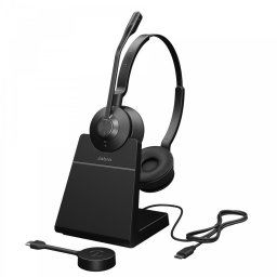 Casti Wireless Jabra Engage 55 UC Duo, USB Type-C, Microfon, Stand Negru
