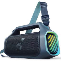 Boxa portabila Anker Soundcore Boom 2 Plus, 140W, Bluetooth 5.3, BassUp 2.0, IPX7, Lumini RGB, Baterie externa, Albastru