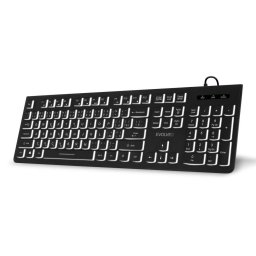 Tastatura silentioasa EVOLVEO K1010, cu iluminare din spate alba
