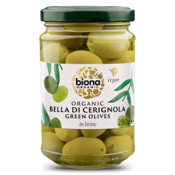 Masline verzi bella di cerignola in saramura bio 280g, Biona