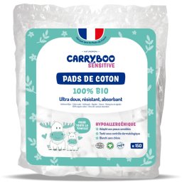 Dischete din bumbac BIO dreptunghiulare(format mare) Carryboo