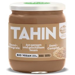 Crema BIO tahini semi integrala, 50% seminte susan decojite si 50% seminte susan prajite Deanocciola