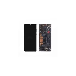 Display cu touchscreen si rama Huawei P30, OEM, 02354HLT, Black, Service Pack