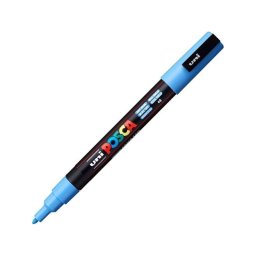 Marker universal UNI PC-5M Posca, 1.8-2.5 mm, albastru sky