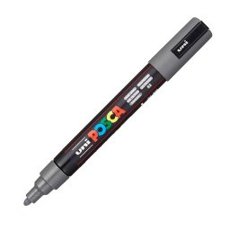 Marker universal UNI PC-5M Posca, 1.8-2.5 mm, gri inchis