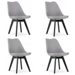 Set 4 scaune bucatarie/living, Artool, Mark, PP gri, picioare negre, 49x55.5x82.5 cm