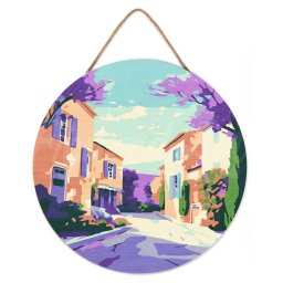 Set pictura pe numere rotunda, pe lemn, Primavara in Provence, O30cm