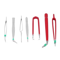 Set 7 Pensete Antistatic Diverse forme Rosu + Argintiu